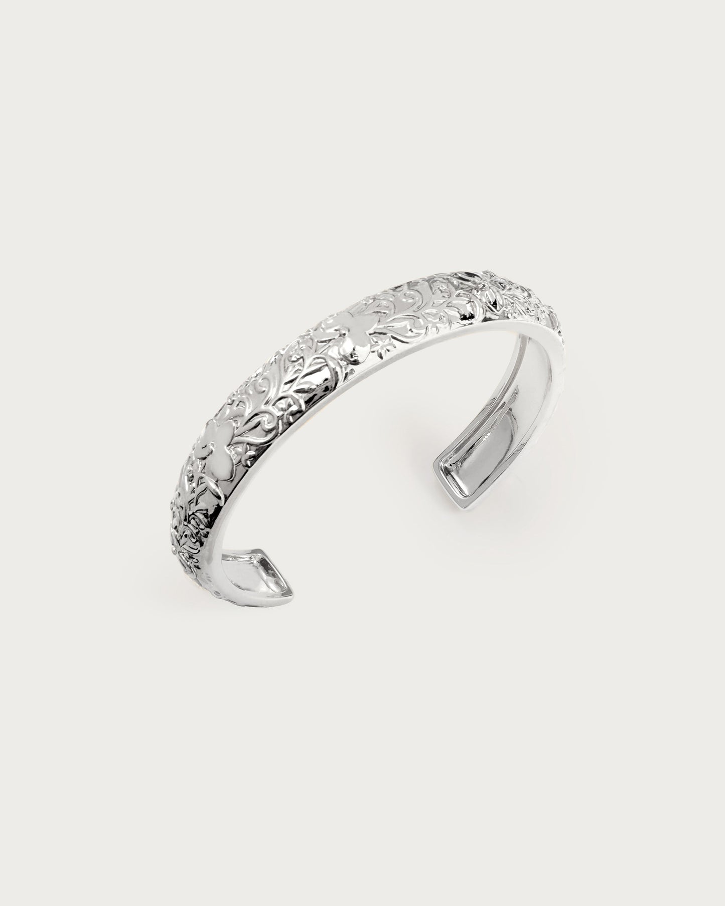 Serenade of Orchid Bangle in Silver