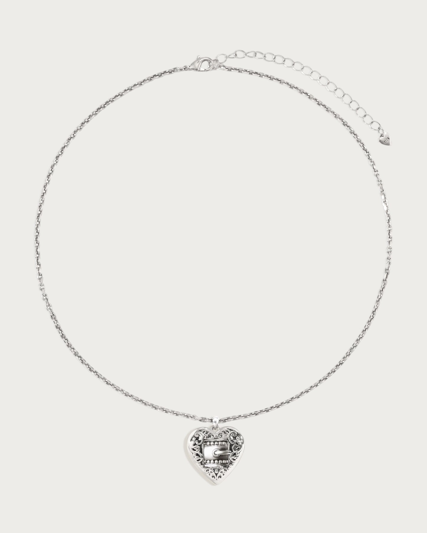Belted Heart Necklace in Silver