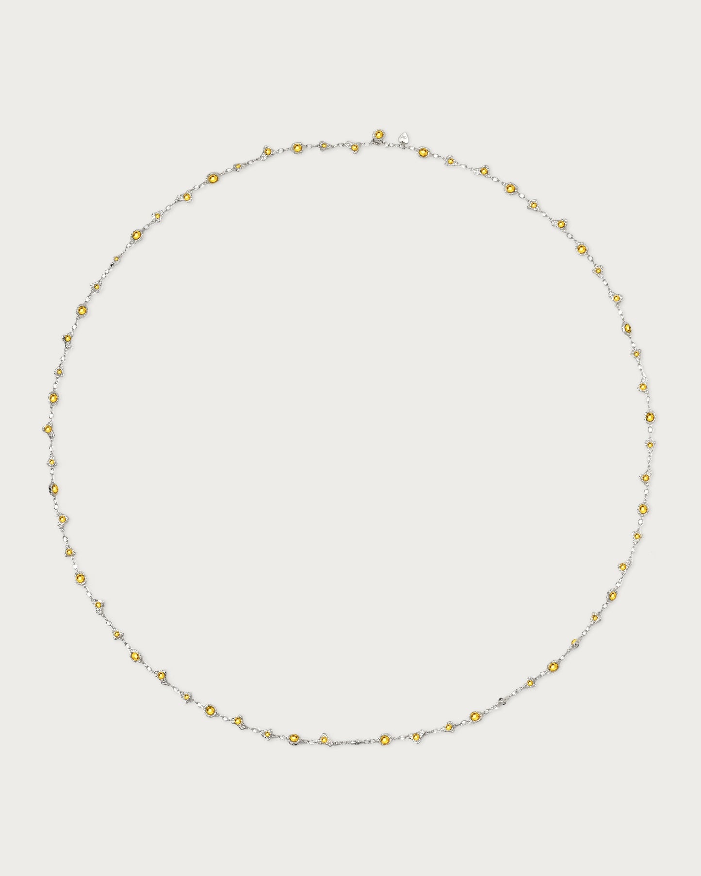 Lemon Crystal Long Chain in Silver