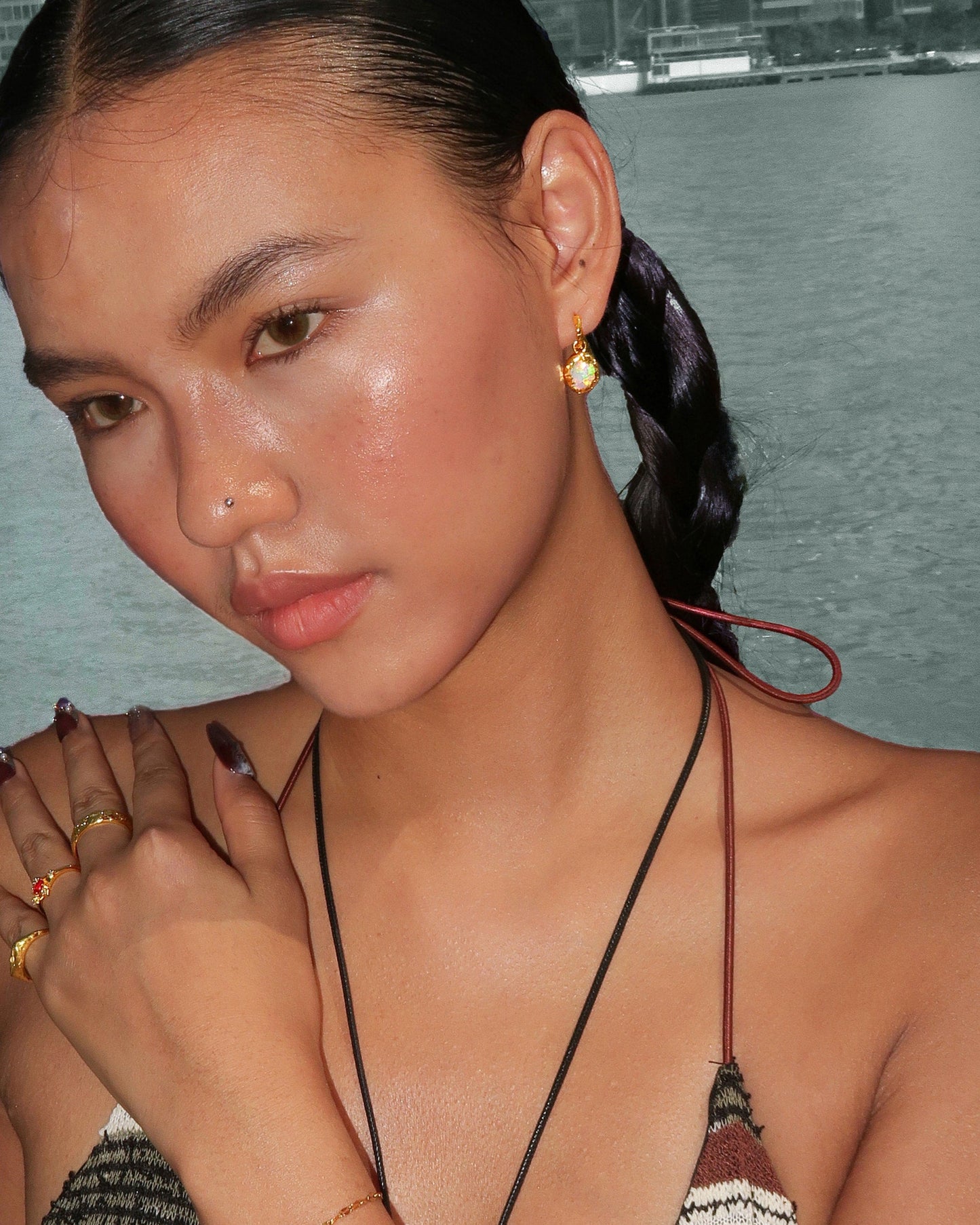 October Birthstone Earrings - Opal