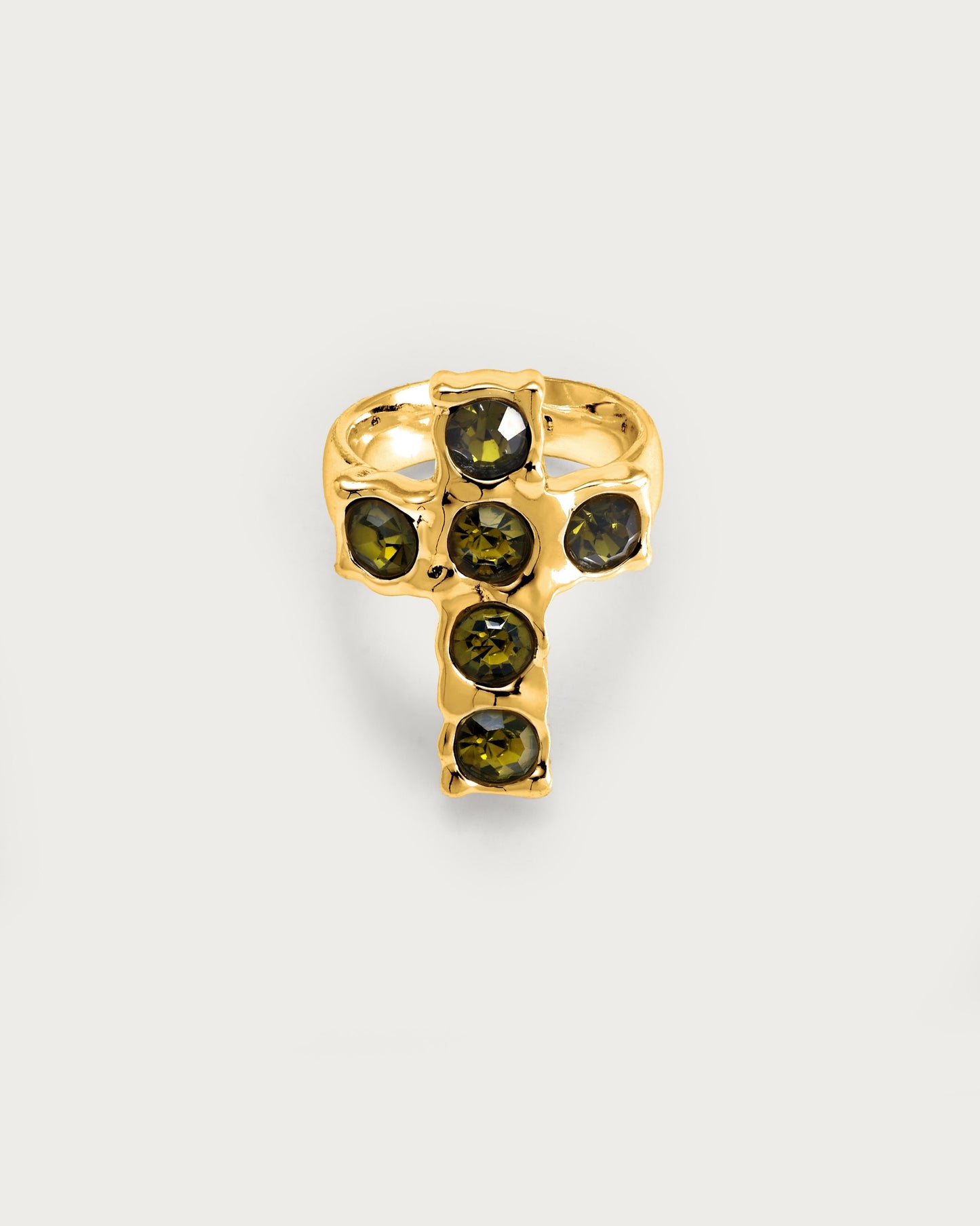 Rebel Cross Ring in Gold