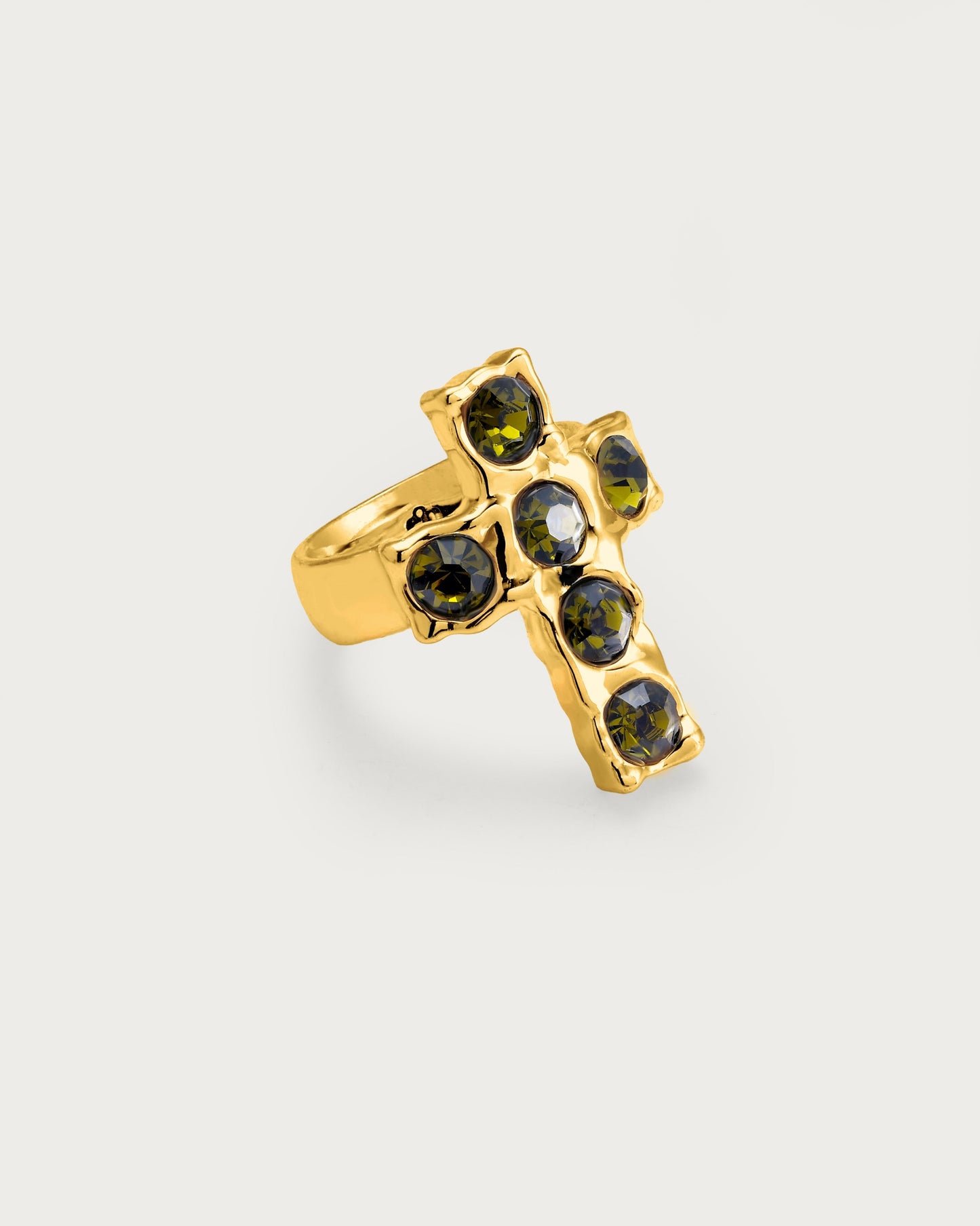 Rebel Cross Ring in Gold