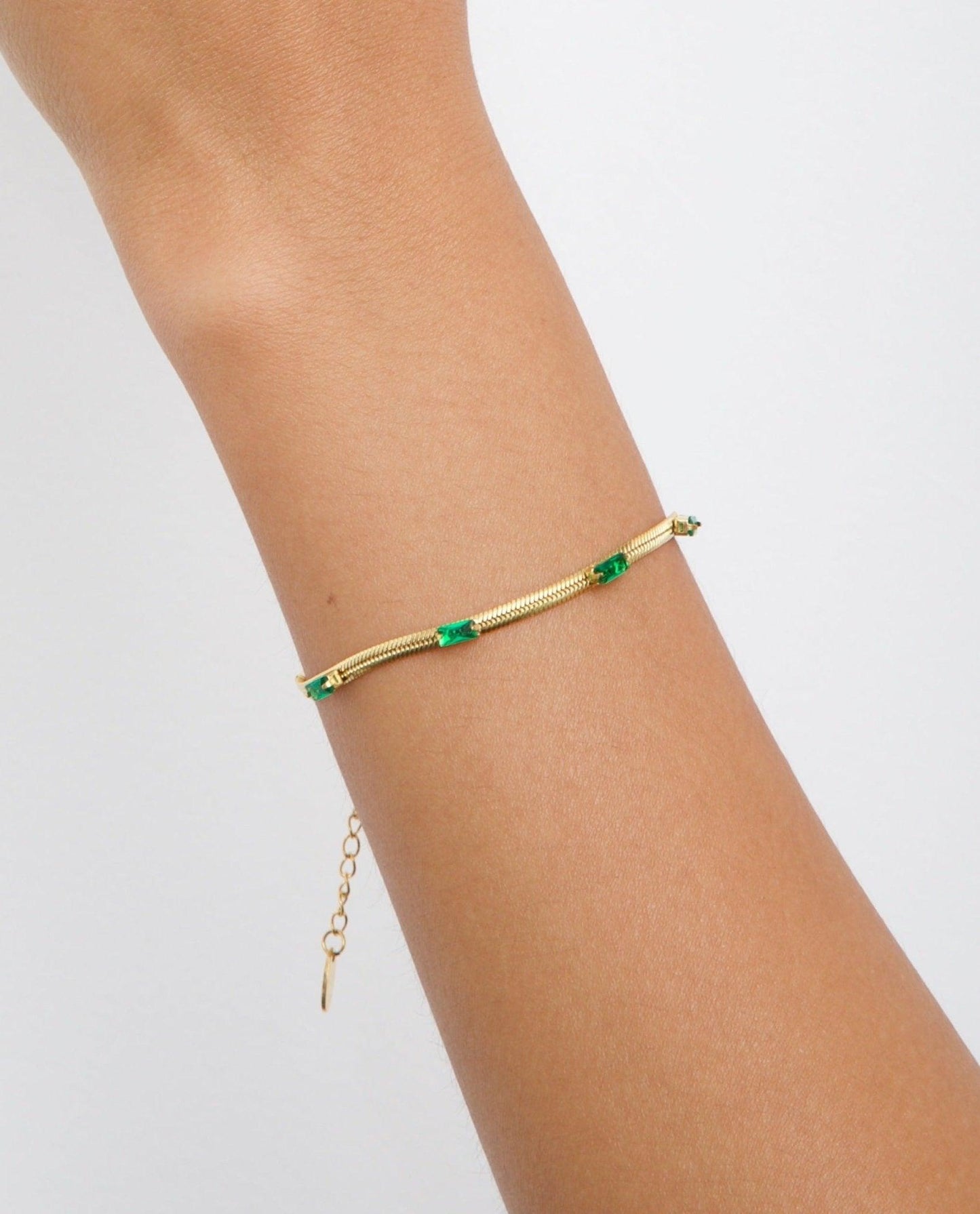 Green Herringbone Bracelet