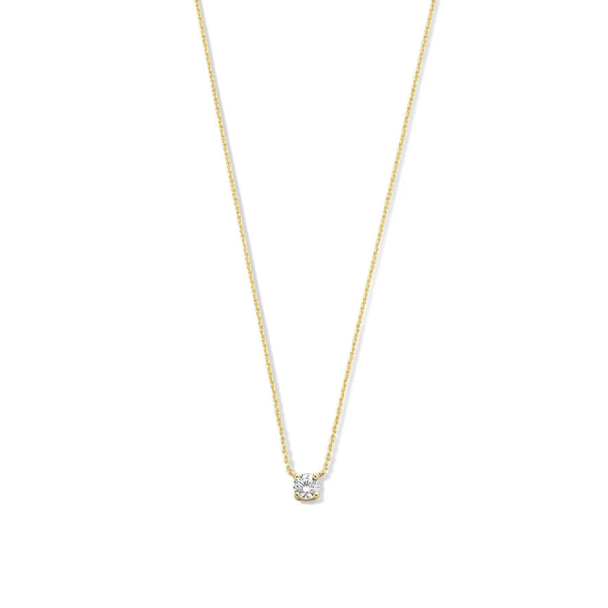 Cléa Moissanite Stone Necklace | 14k Gold