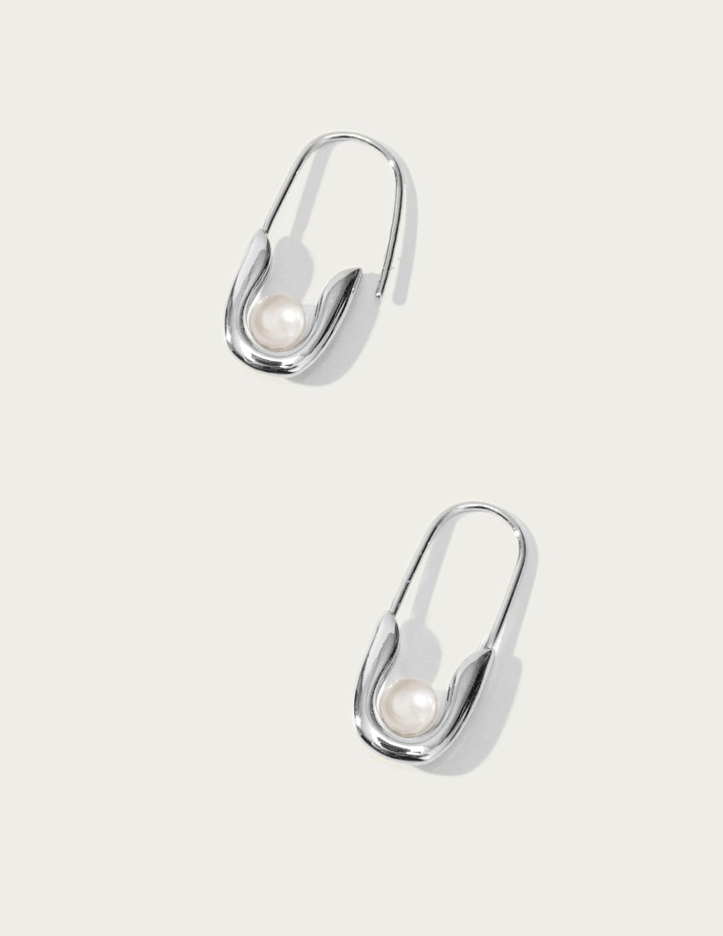 Silver Petite Safety Pin Earrings