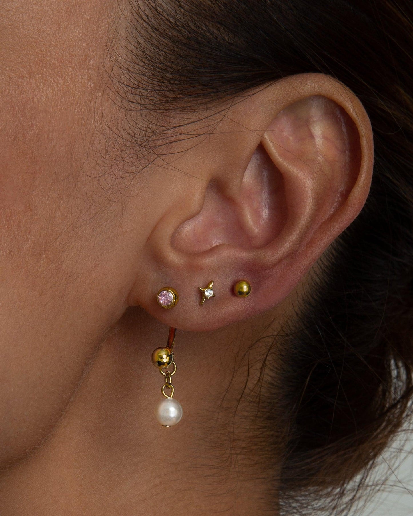 Single Sparkle Star Flat Back Helix Earring