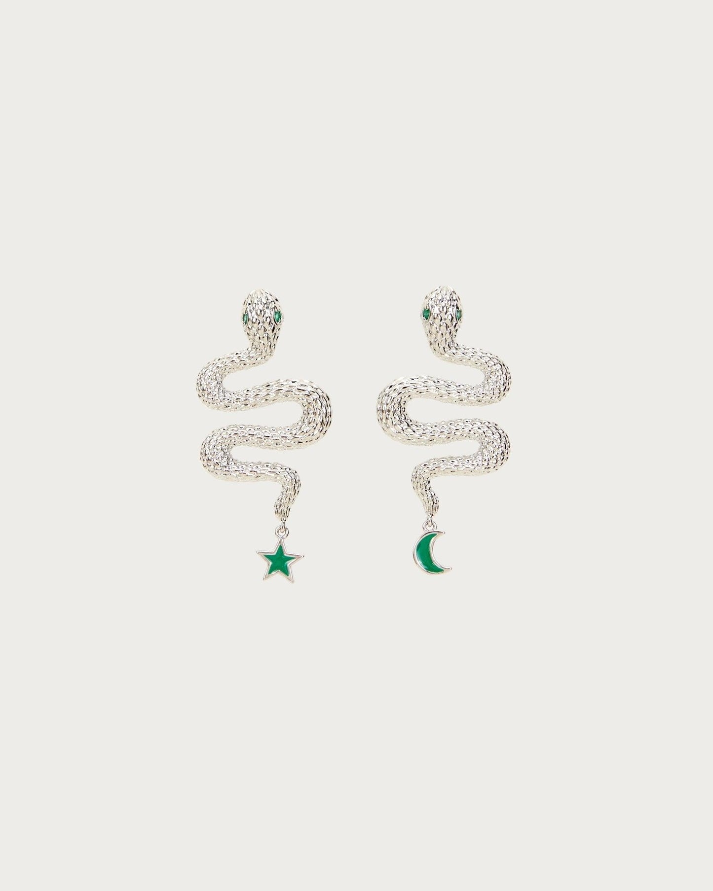 Snake Earrings in Silver