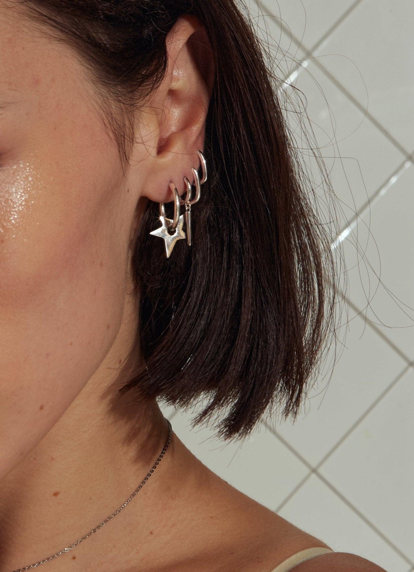 Star Earrings in Silver