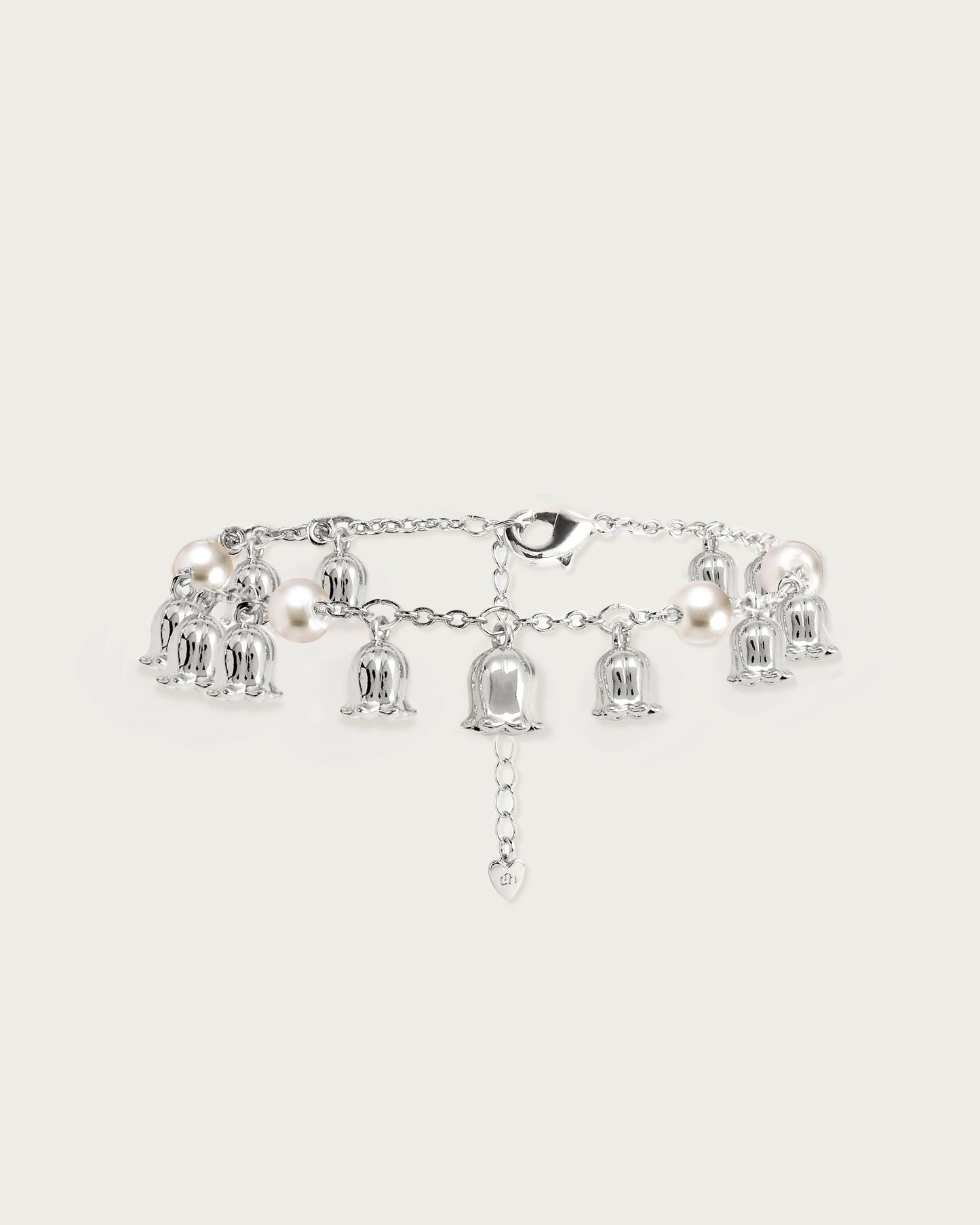 Lily of the Valley Pearl Bracelet in Silver