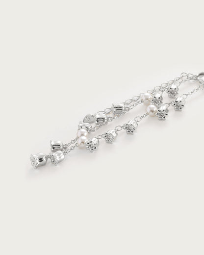Lily of the Valley Pearl Bracelet in Silver