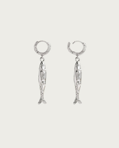 Silver Anchovy Earrings