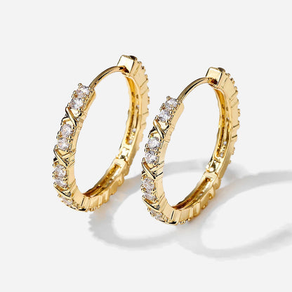 Zirconia Cross earrings | 18k gold