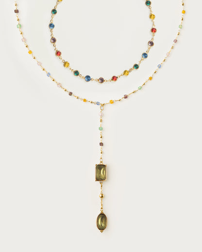 Rainbow Bead Necklace Set