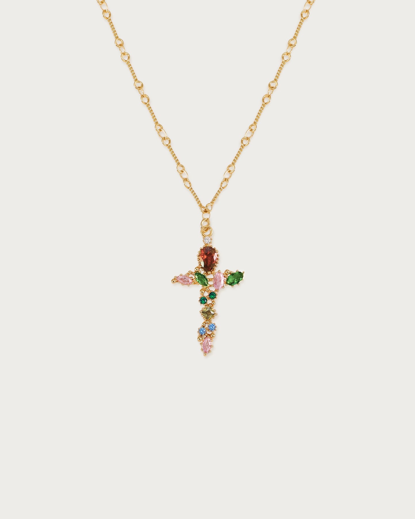 Iridescent Cross Necklace