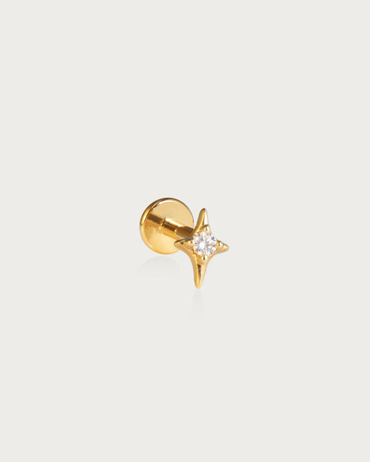 Single Sparkle Star Flat Back Helix Earring