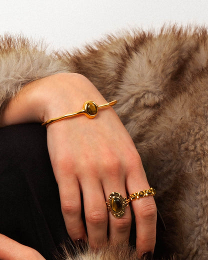 Tiger's Eye Aurora Bangle