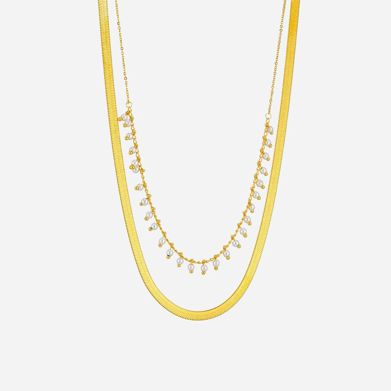 Luxury Snake Choker & Pearl Jewelry Set | 18k Gold