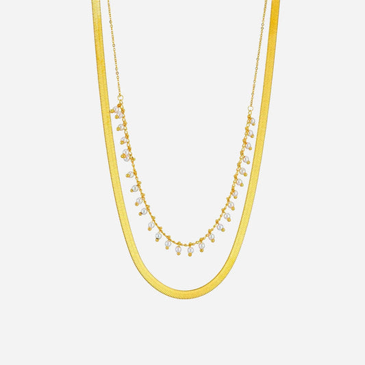 Luxury Snake Choker & Pearl Jewelry Set | 18k Gold