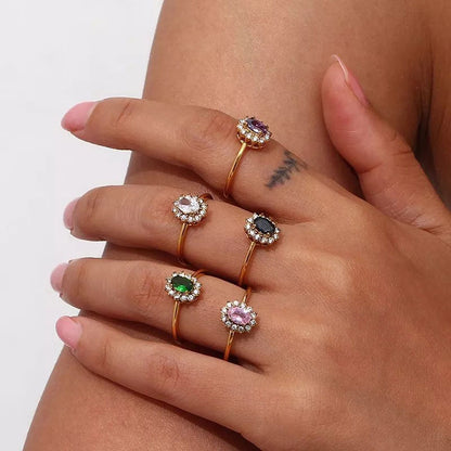 Green Zirconia Ring | 18k Gold