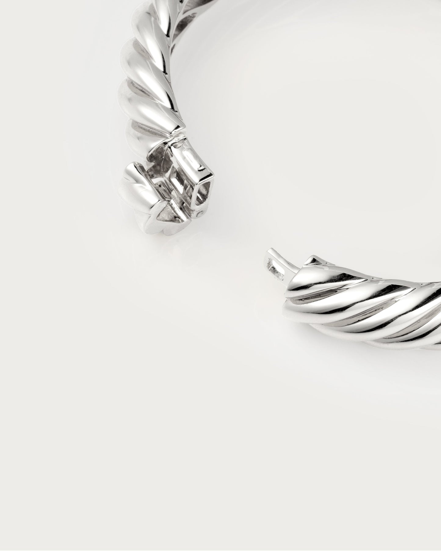 Silver Chunky Braided Bangle