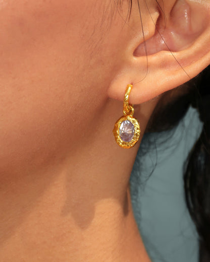 February Birthstone Earrings - Amethyst