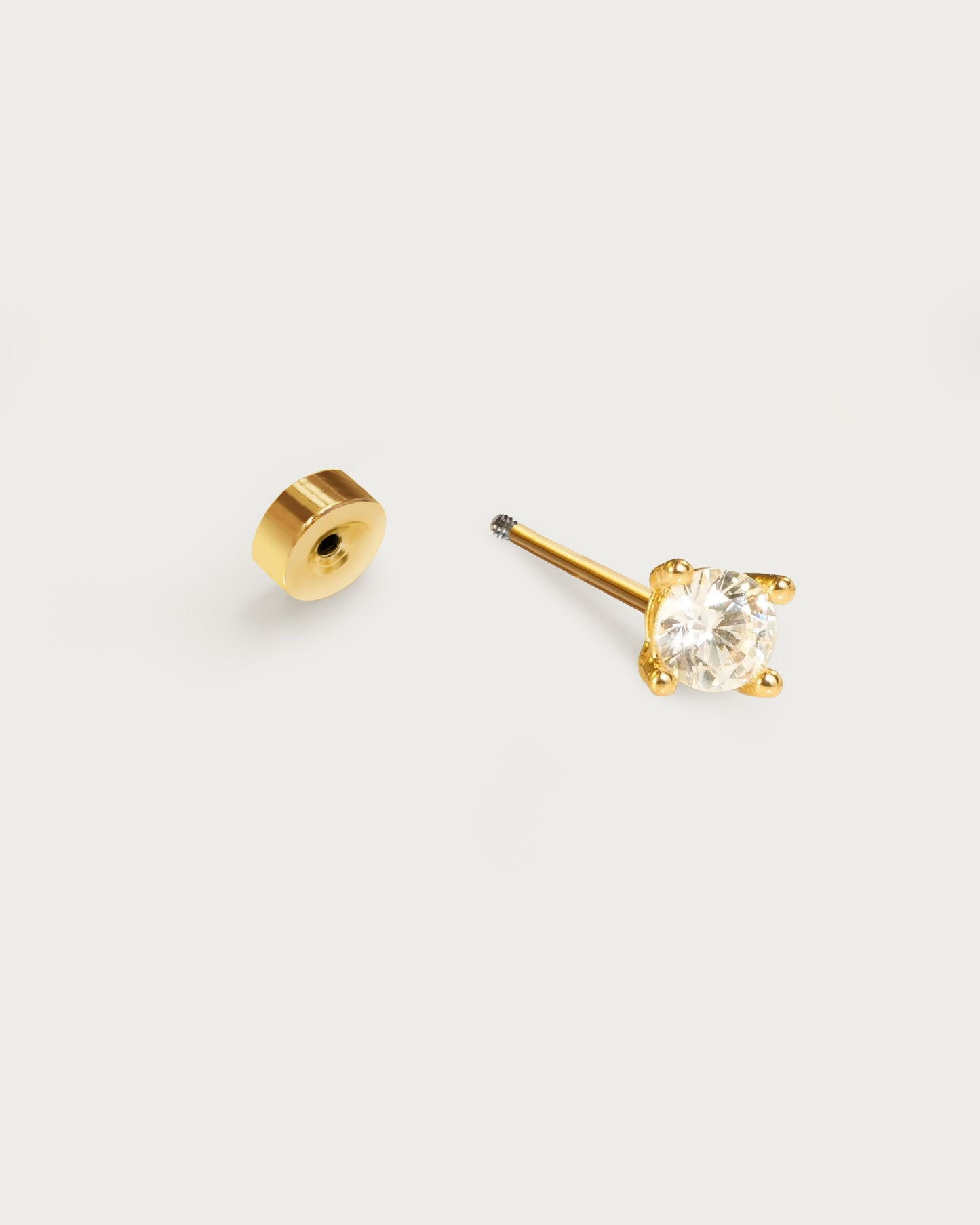 Single Shining Flat Back Helix Earring