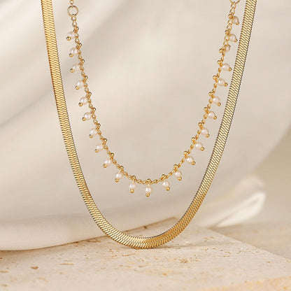 Luxury Snake Choker & Pearl Jewelry Set | 18k Gold