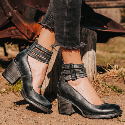 Ginevra™ | Multi-Strap Heels with Chunky Heel