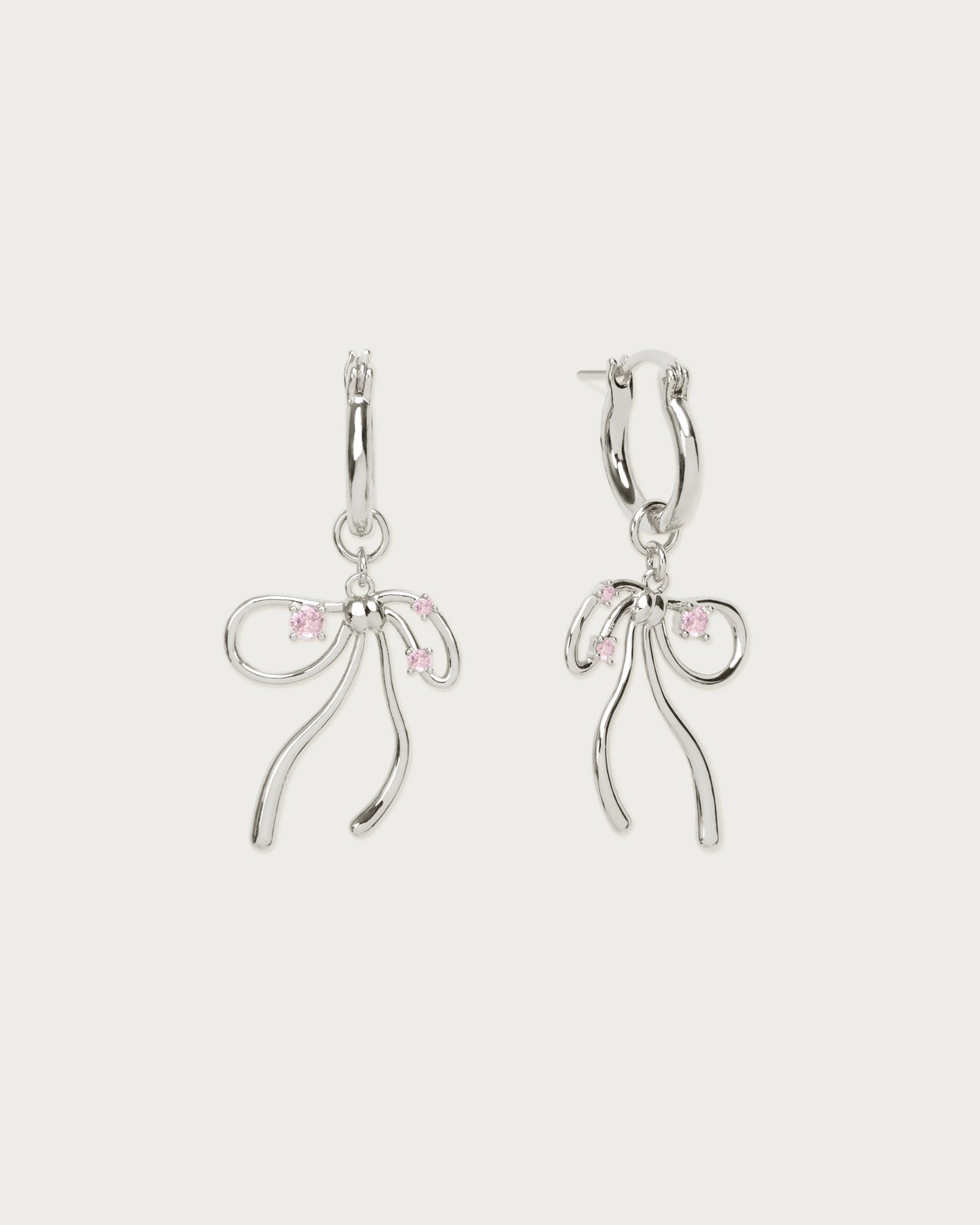 The Miffy Earrings in Pink Silver