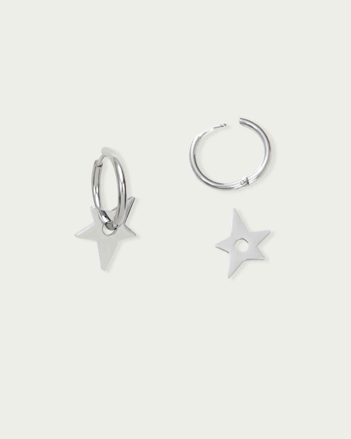 Star Earrings in Silver