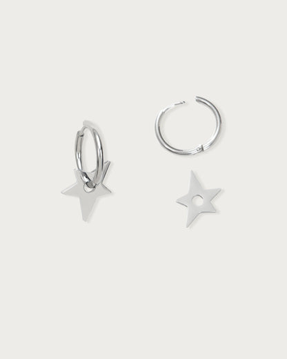 Star Earrings in Silver