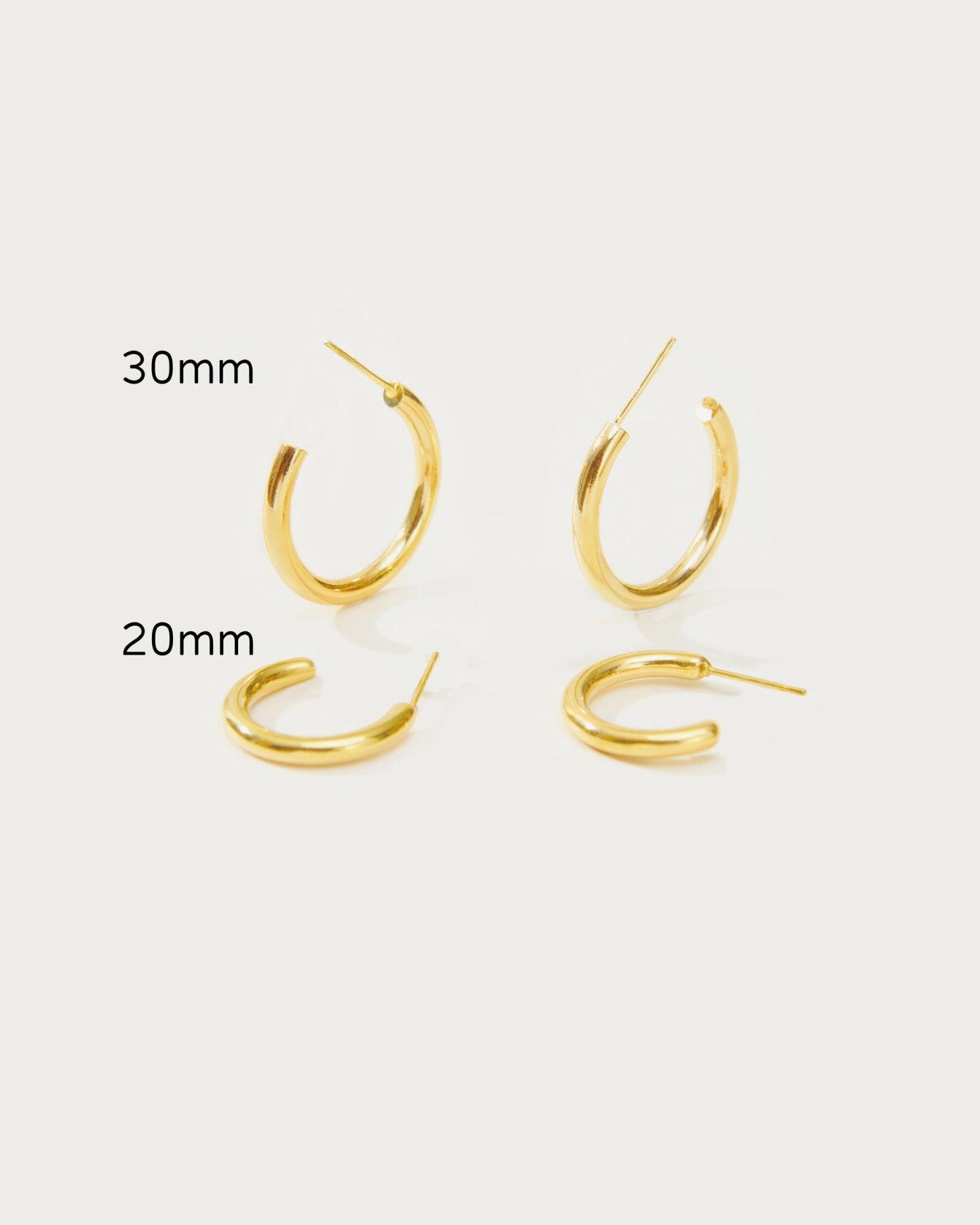 Gold 30mm Endless Hoop Earrings