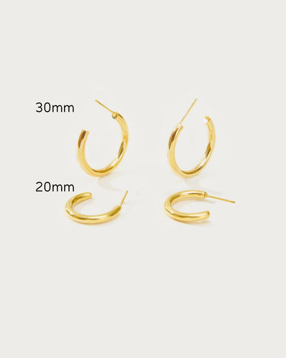 Gold 30mm Endless Hoop Earrings