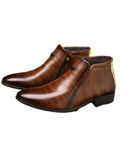 Beckett Leather Boots with Zipper