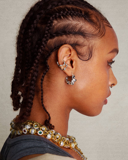 Silver Wave Ear Cuff