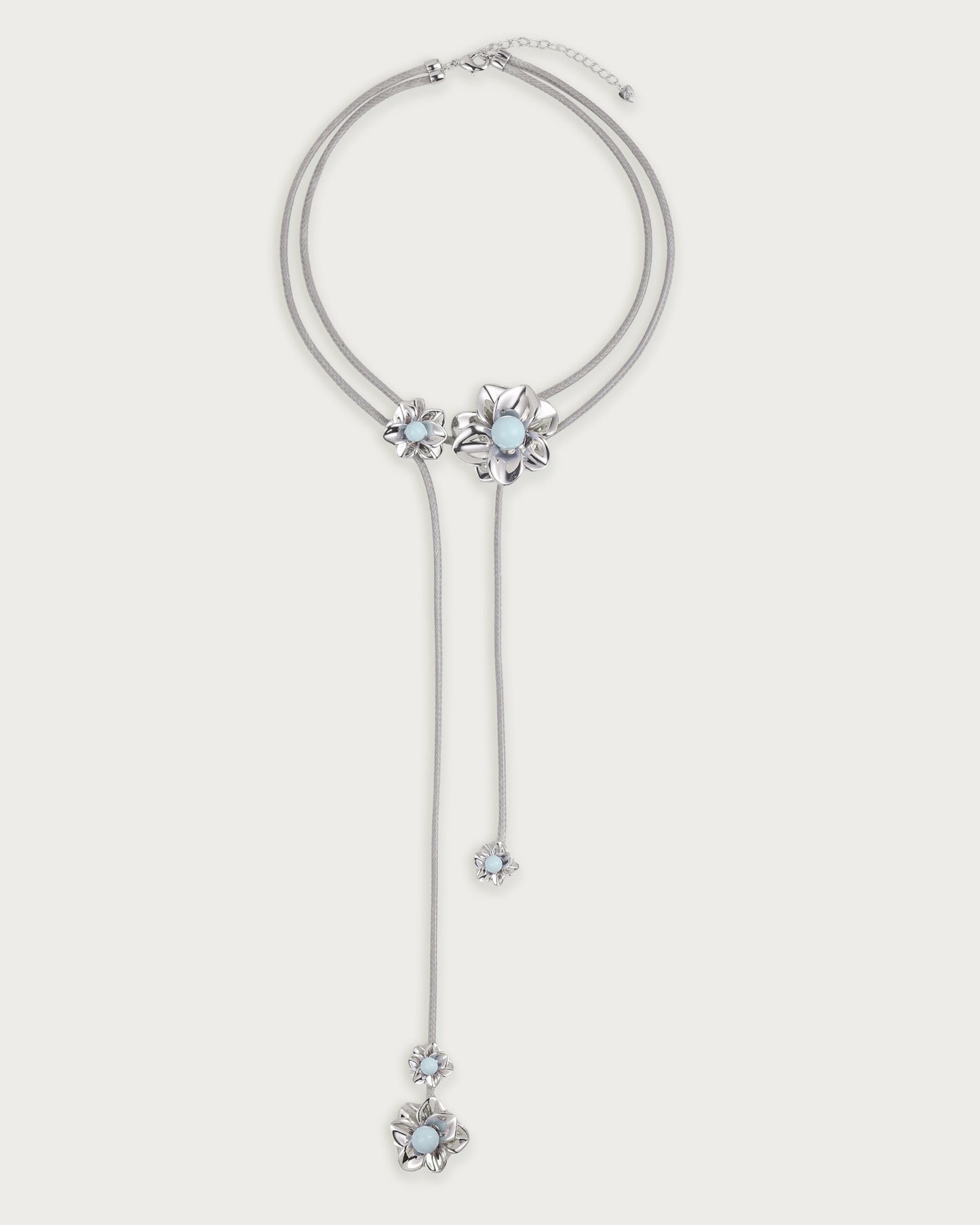 Branchlet Cord Necklace in Metallic Pink