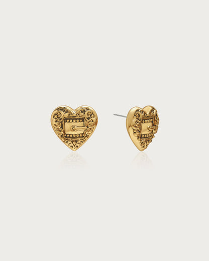 Belted Heart Stud Earrings