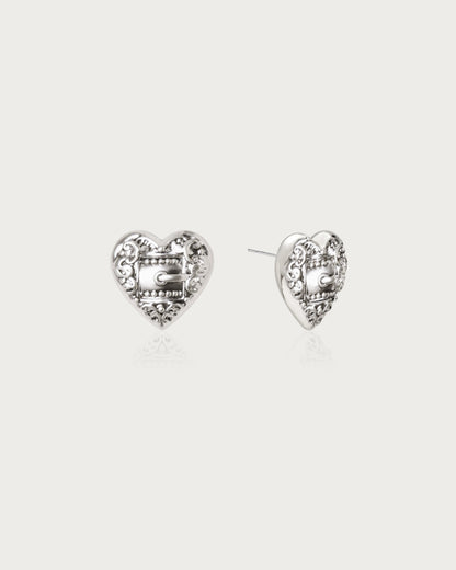 Belted Heart Stud Earrings