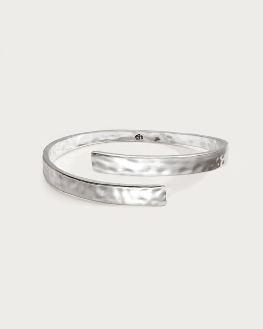 Hammered Arm Cuff in Silver