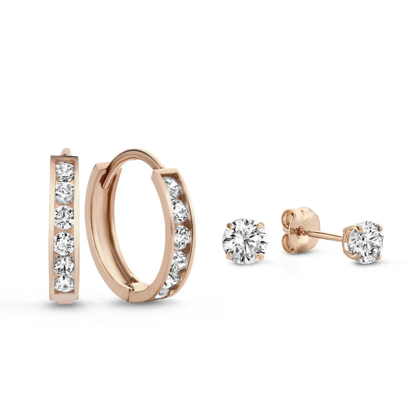 Dara Brilliant Earrings Set | 14k Gold