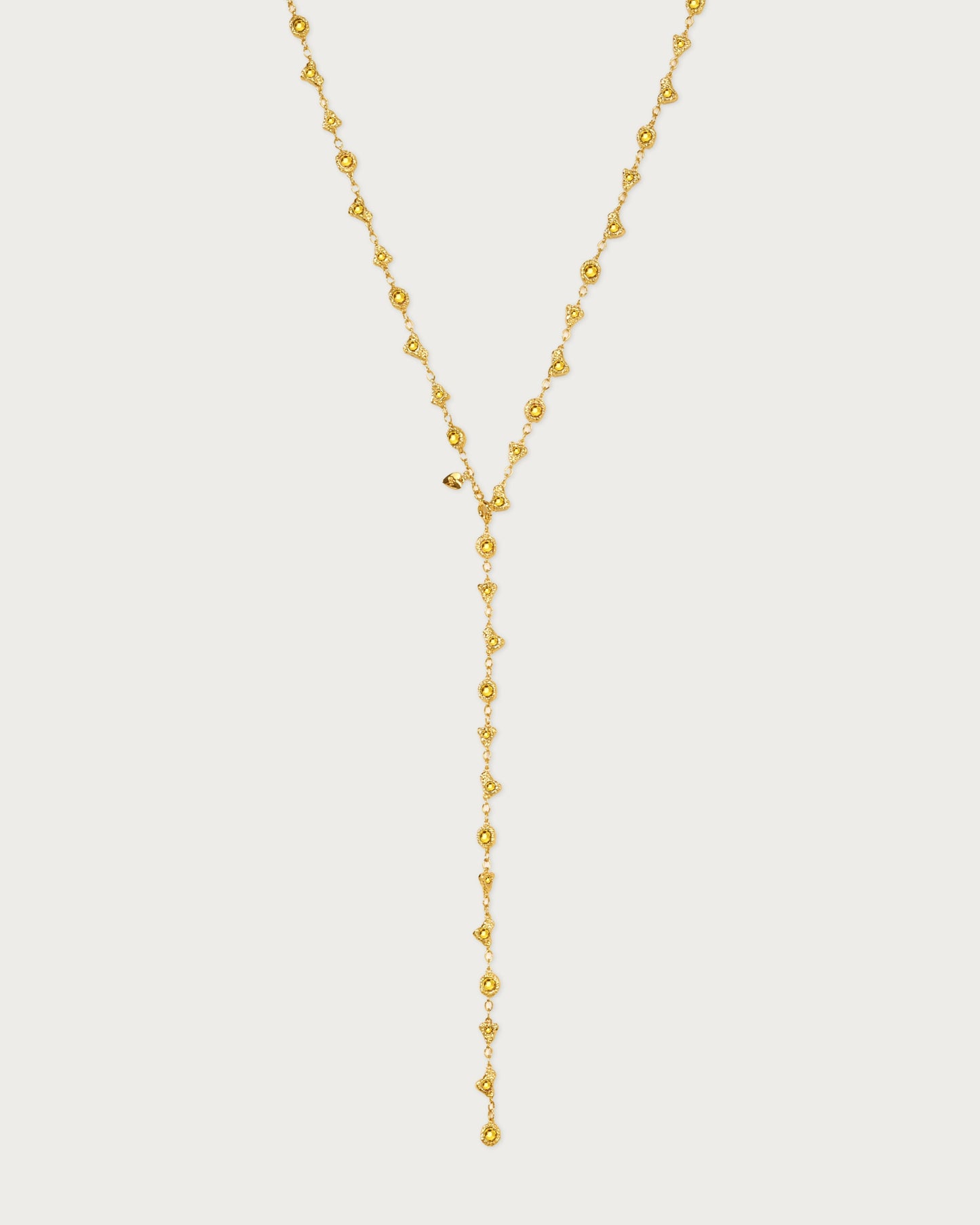 Lemon Crystal Long Chain in Silver