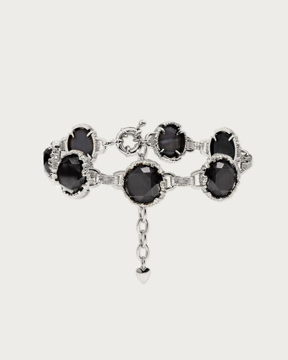 Midnight Quartz Bracelet in Silver