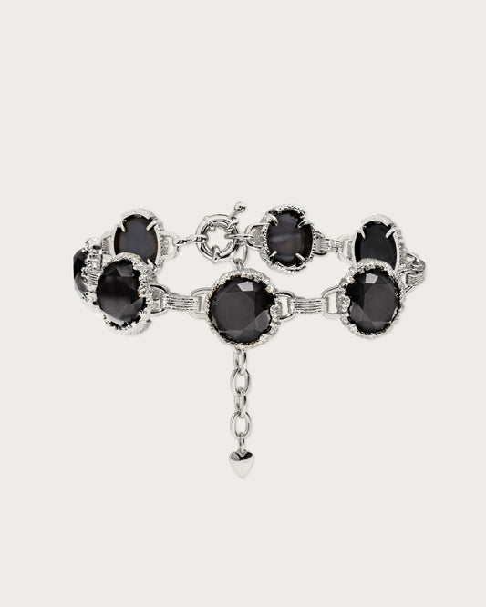 Midnight Quartz Bracelet in Silver