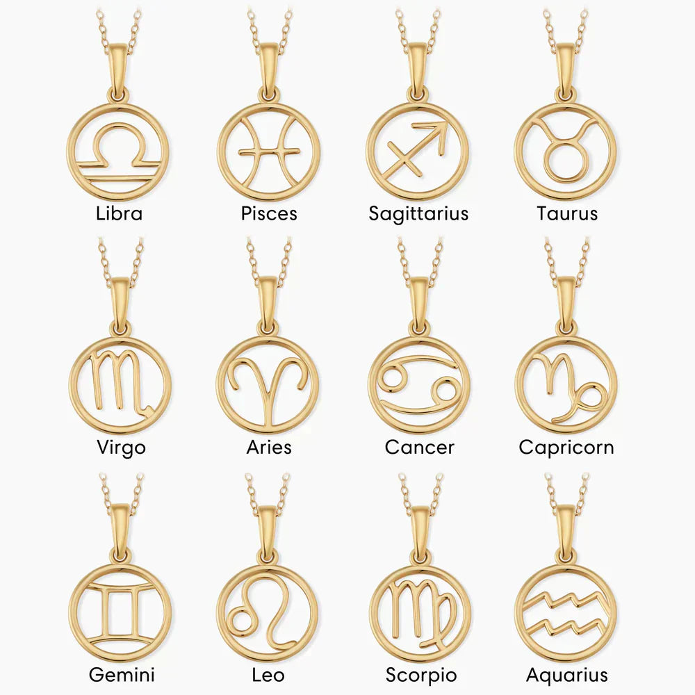18k gold zodiac necklace
