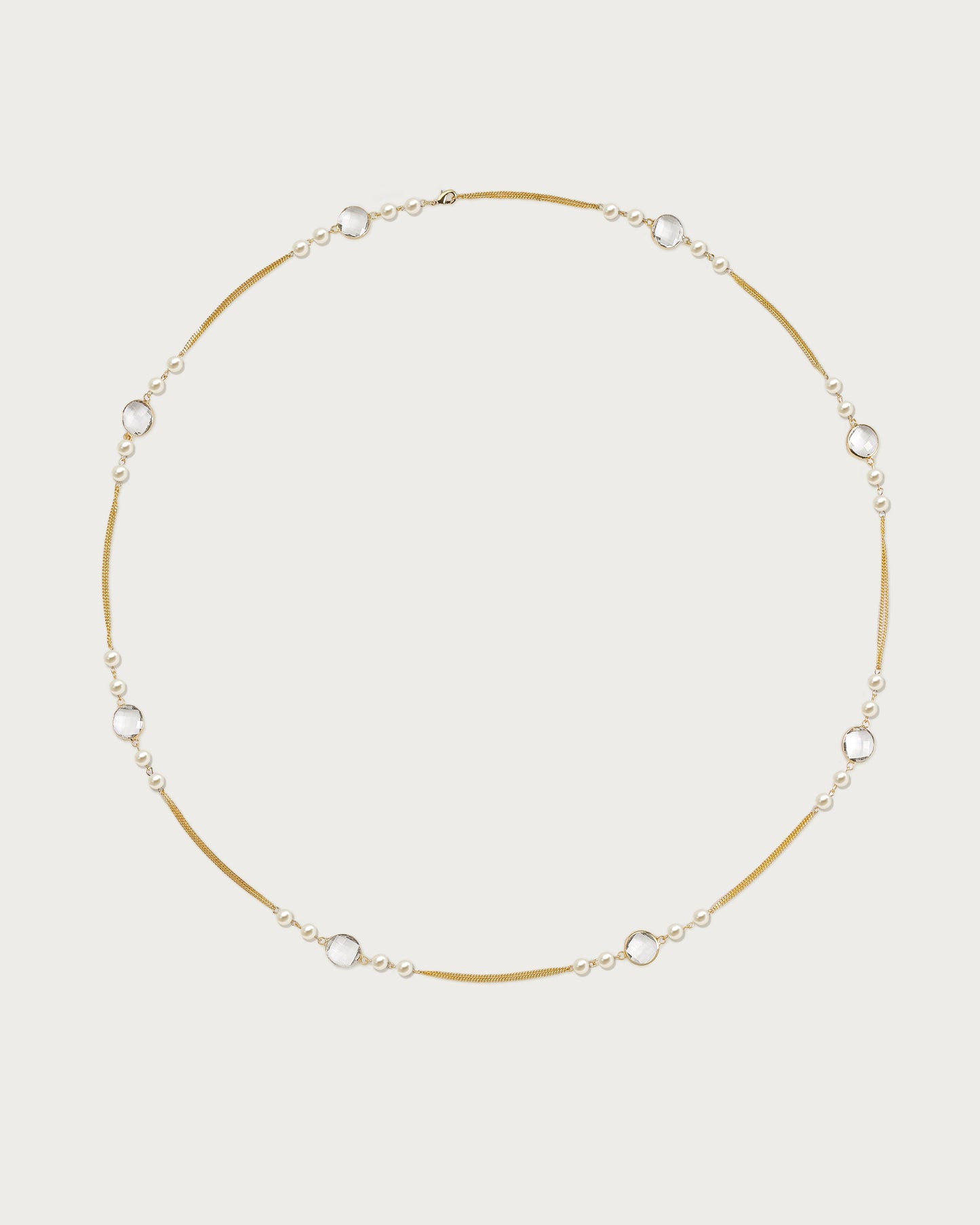 Pearl Cascade Long Station Necklace