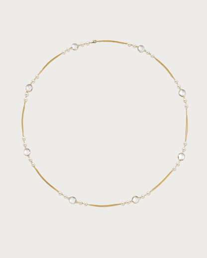 Pearl Cascade Long Station Necklace