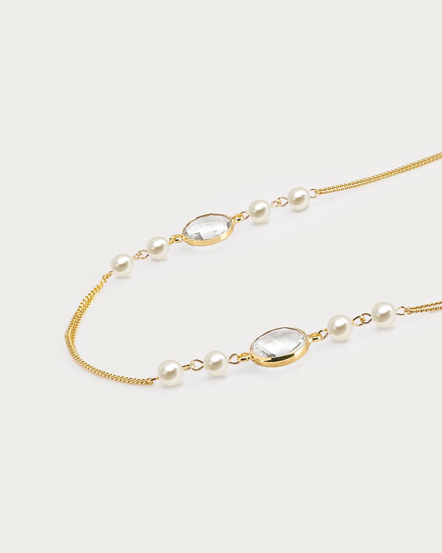 Pearl Cascade Long Station Necklace