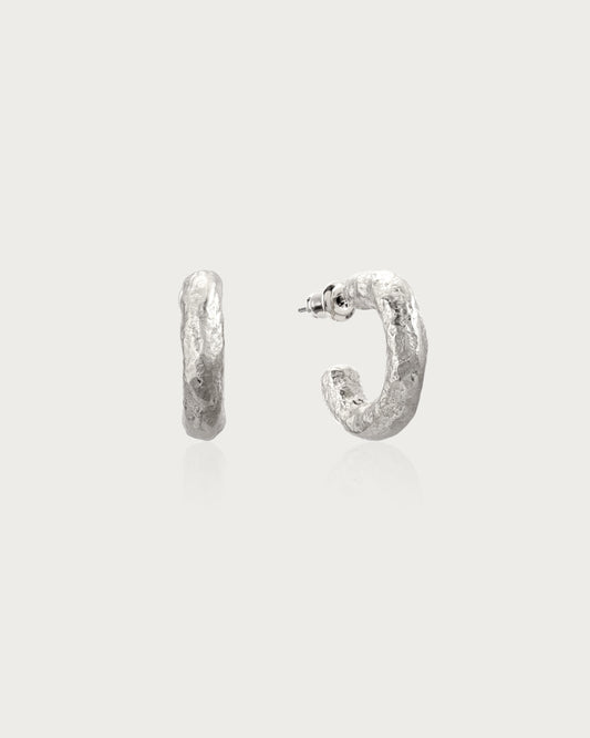 Jenny Medium Hoop Earrings in Silver