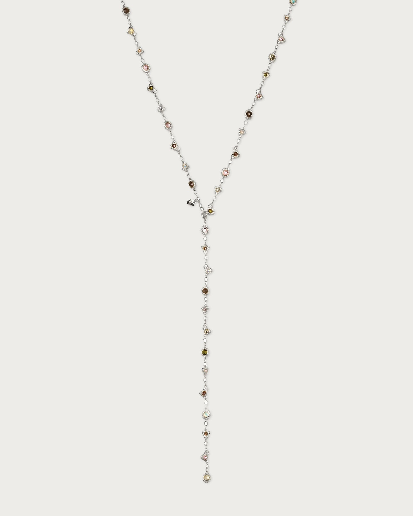 Prism Crystal Long Chain In Silver