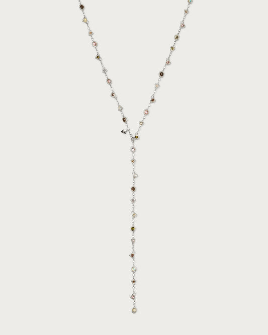 Prism Crystal Long Chain In Silver